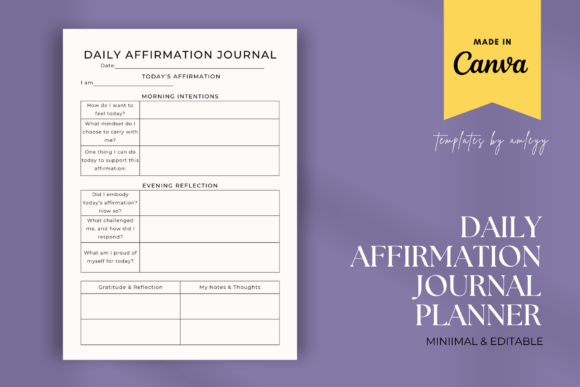 Download Daily Affirmation Journal Planner Retro - Premium Resources